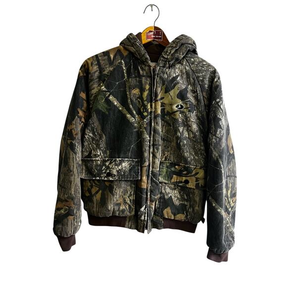 Vintage Moss Oak Apparel Men's Insulated Jacket Hooded BreakUp Size Youth XL Y2K - Picture 7 of 13